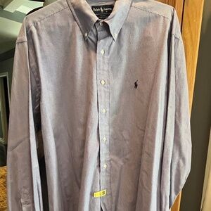 Ralph Lauren Blake Long Sleeve Blue and White Check Button Down Shirt- XL